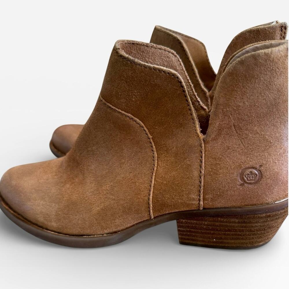 Born Kerri Tobacco Distressed Suede Booties – Sz 8.5M - Picture 2 of 6